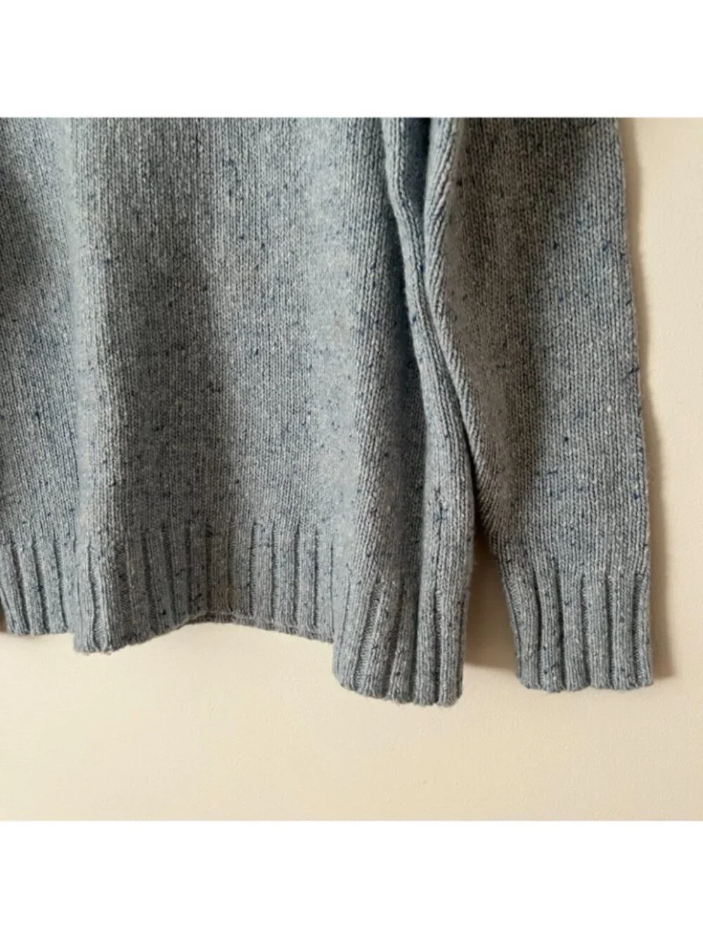 J. Crew Relaxed Turtleneck Sweater Blue Donegal Wool Blend Women's Size Small